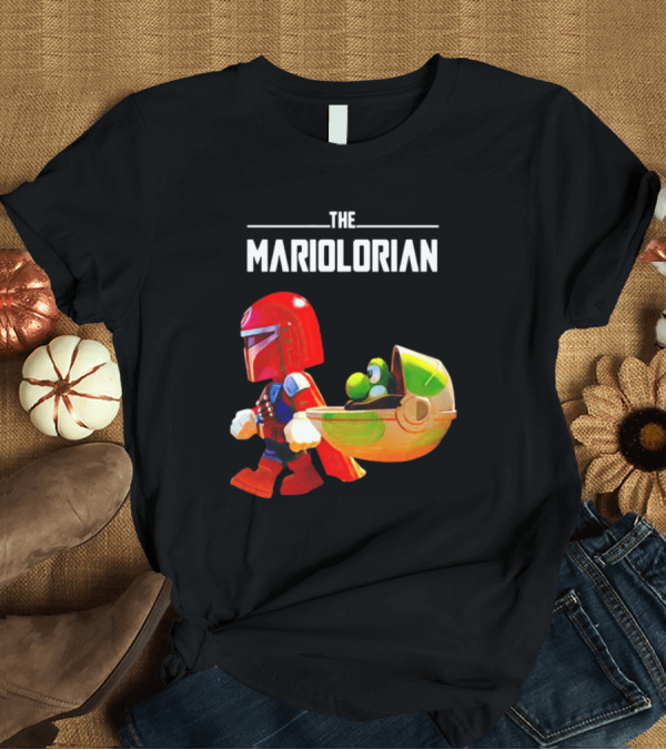 T-Shirt: The Mandalorian and Super Mario The Mariolorian Yoshi T-Shirt The Mandalorian and Super Mario The Mariolorian Yoshi T-Shirt