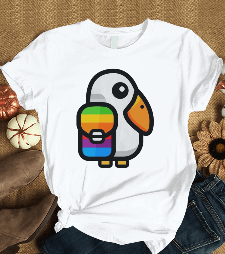 Basic Apple Guy Rainbow Pelican T-Shirt