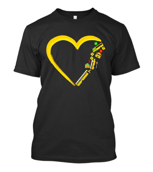 School Bus Driver Heart Traffic Sign and Sc...T-Shirt School Bus Driver Heart Traffic Sign and Sc...T-Shirt