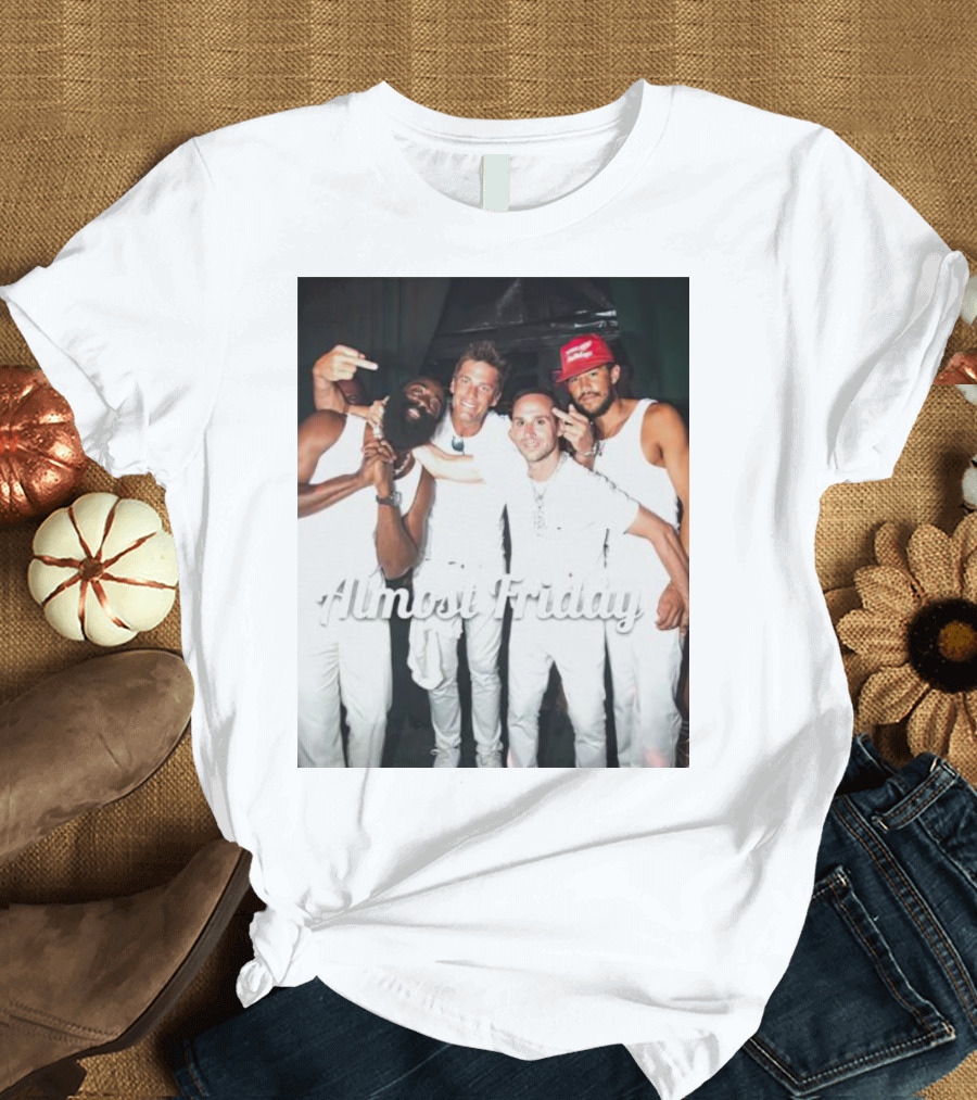Almost Friday White Party Friends in Matching Outfits T-Shirt