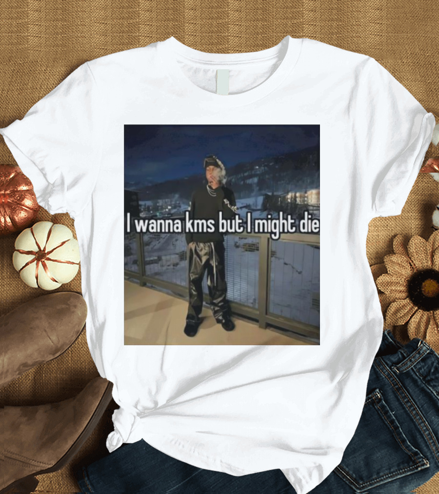 I Wanna Kms But I Might Die Sparkling Night Cityscape T-Shirt