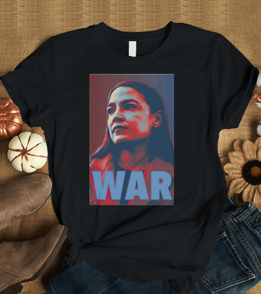 Alexandria Ocasio-Cortez Face War Iconic T-Shirt