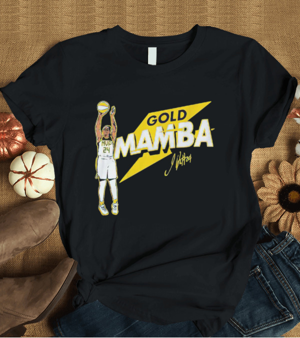 T-Shirt: Gold Mamba 24 MVP Jewell Loyd Signature T-Shirt Gold Mamba 24 MVP Jewell Loyd Signature T-Shirt
