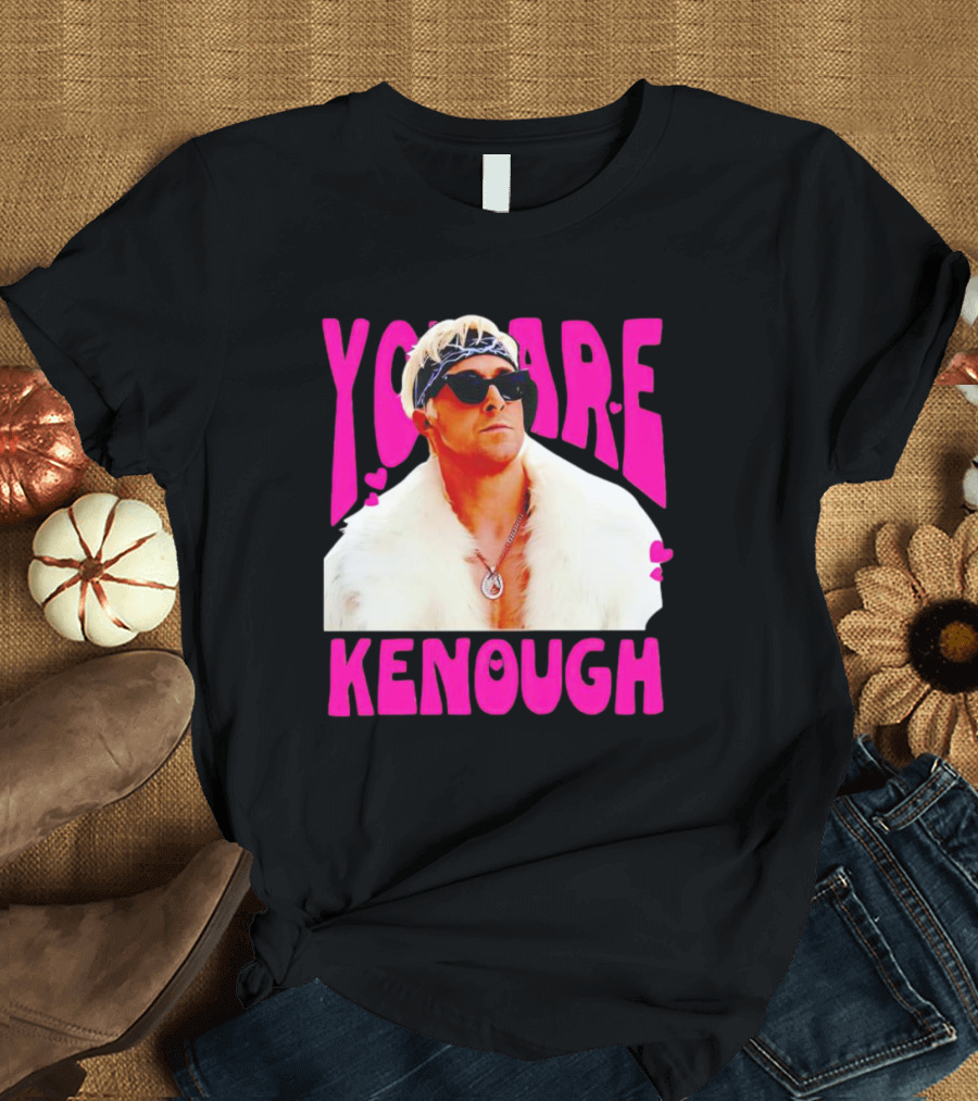 Ryan Gosling You Are Kenough Barbie Style White Fur and Sunglasses T-Shirt
