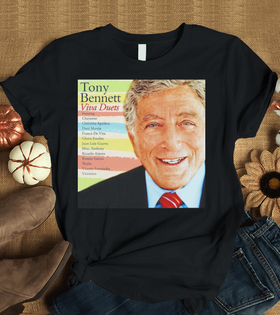 Viva Duets Tony Bennett Featuring Chayanne Christina Aguilera Marc Anthony Thalia Vicente Fernandez T-Shirt