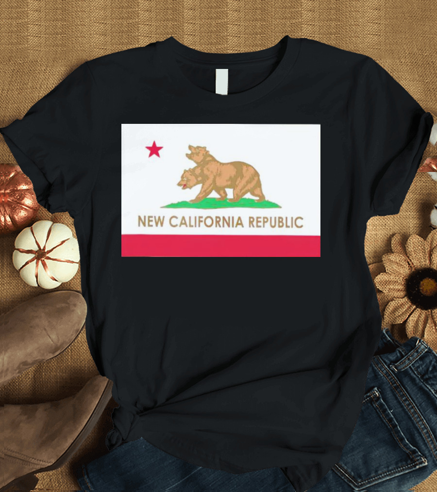 New California Republic Double Bear Flag T-Shirt