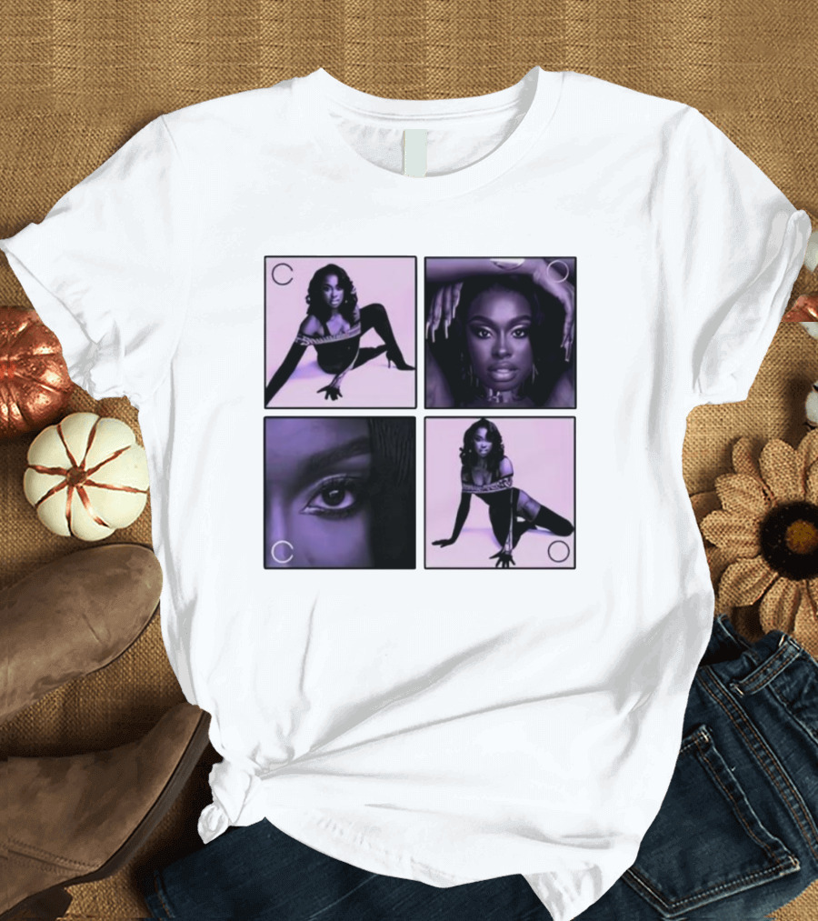 Coco Purple Photo Collage in Ivory T-Shirt