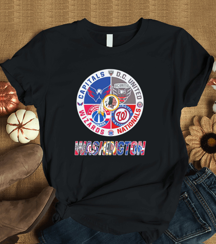Washington Capitals Wizards DC United Nationals Sports Team T-Shirt