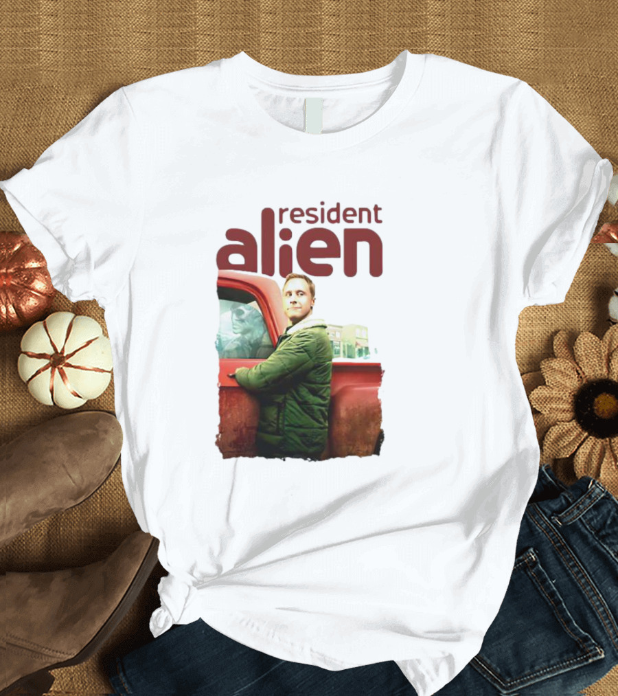 Resident Alien Christmas Truck Scene T-Shirt
