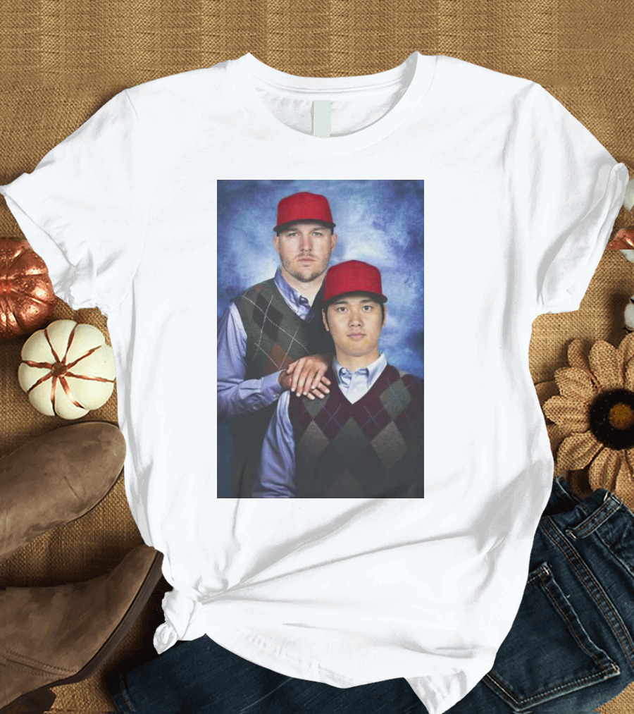 Los Angeles Angels Shohei Ohtani and Mike Trout Baseball Step Brothers Movie T-Shirt