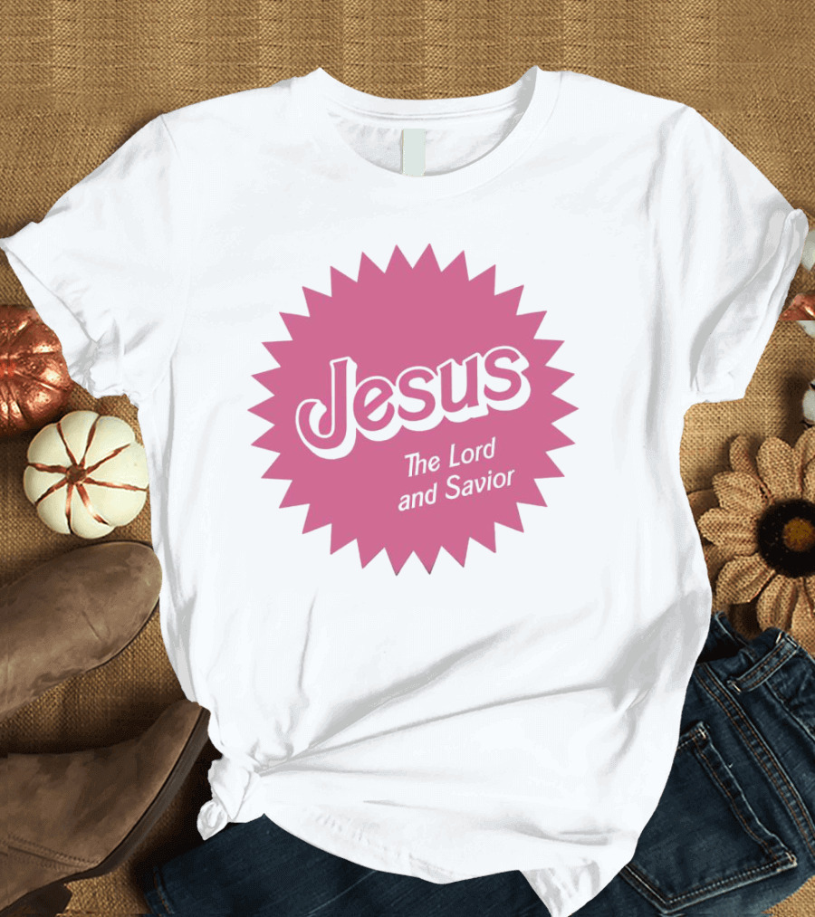 Jesus The Lord and Savior Barbie Style Pink Burst T-Shirt