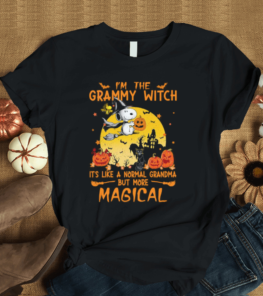 Snoopy I'm the Grammy Witch Halloween Normal Grandma But More Magical T-Shirt