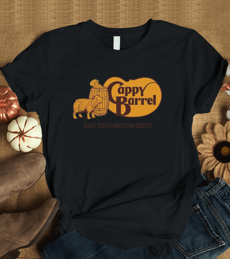 Cappy Barrel Giant South American Rodent Capybara Duo T-Shirt