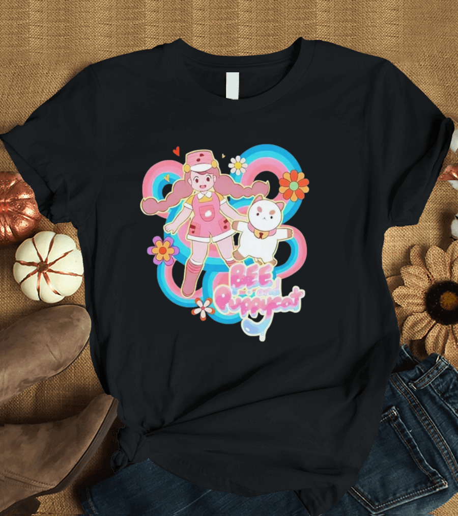 Bee and Puppycat Adventures Retro Floral Vibes T-Shirt