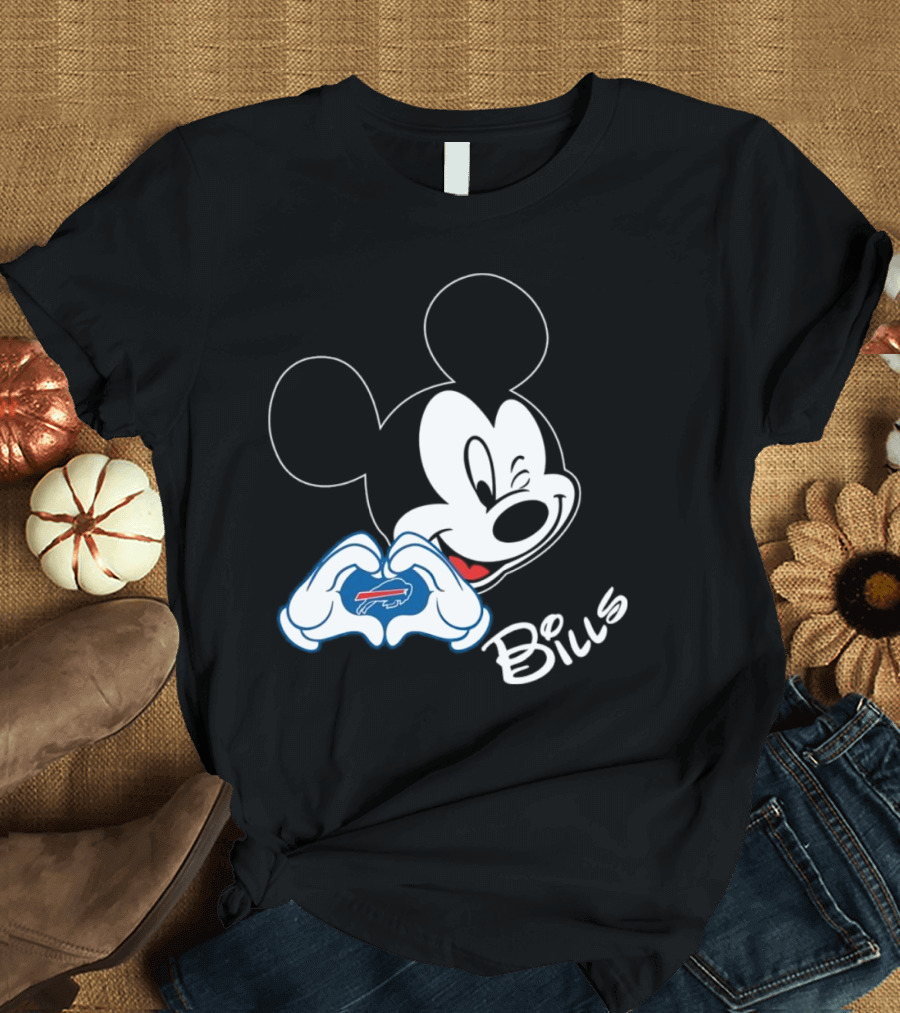 Mickey Heart Hands Buffalo Bills T-Shirt