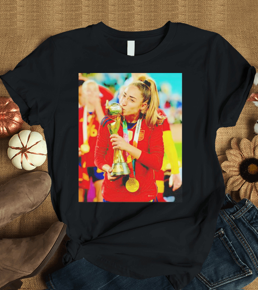 Olga Carmona Celebrating with FIFA Trophy T-Shirt