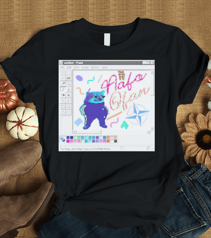 Nafo Y2K Paint Program Doge Nostalgia with and Nato T-Shirt