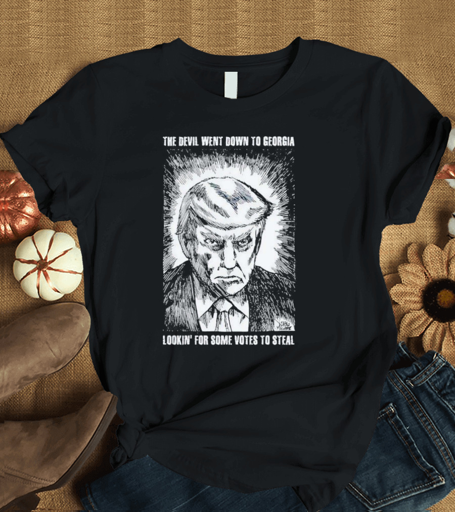 The Devil Went Down to Georgia Lookin' for Some Votes to Steal Trump T-Shirt