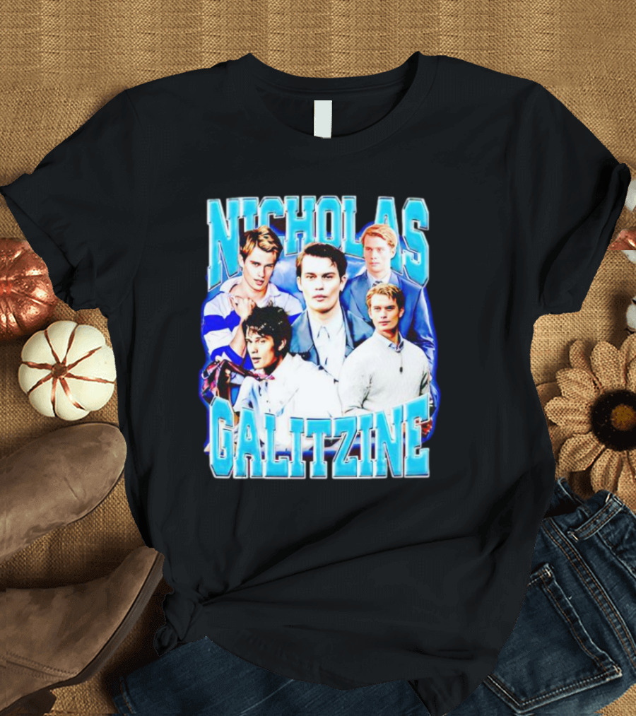 Nicholas Galitzine Collage Blue and White Look T-Shirt