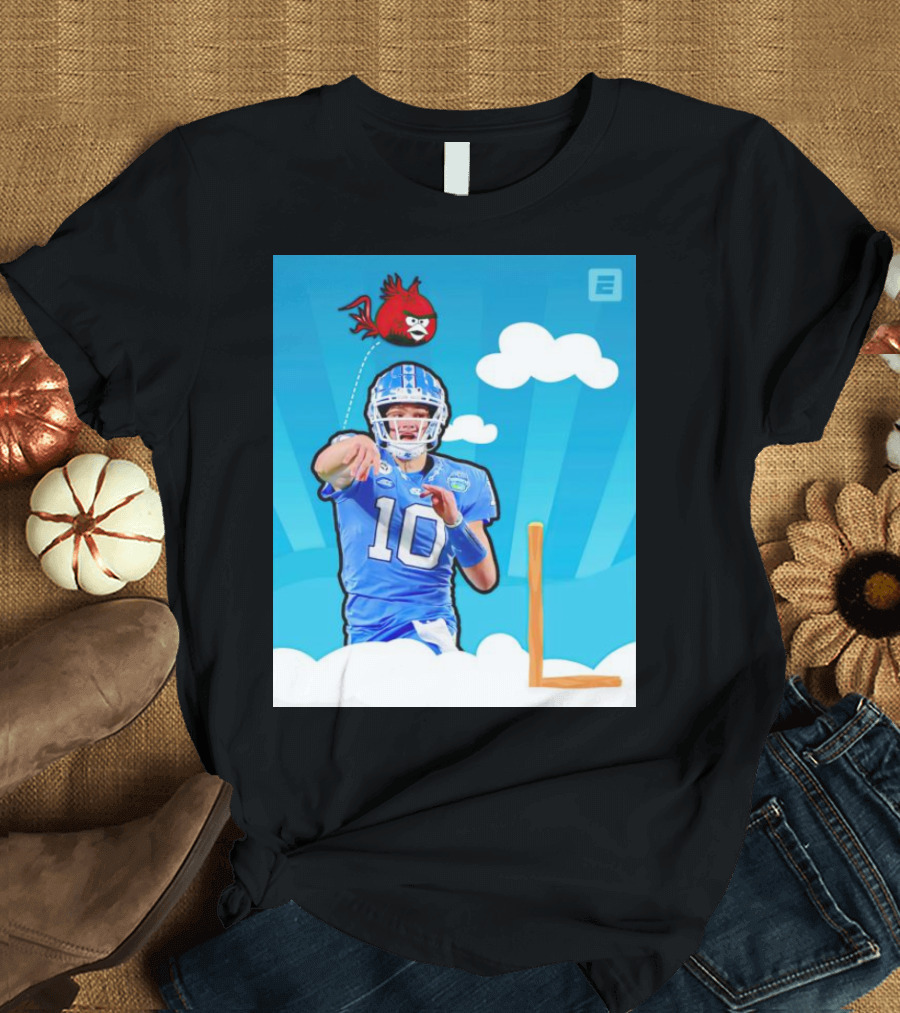 Tar Heels Drake Maye Angry Birds Quarterback Cloud Sky T-Shirt