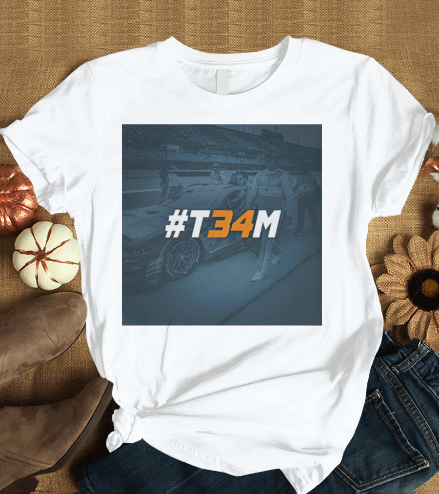 Michael Mcdowell #T34m Racing Team Pit Crew Scene T-Shirt