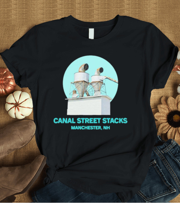 T-Shirt: CANAL STREET STACKS MANCHESTER NH Ventilation Towers T-Shirt CANAL STREET STACKS MANCHESTER NH Ventilation Towers T-Shirt