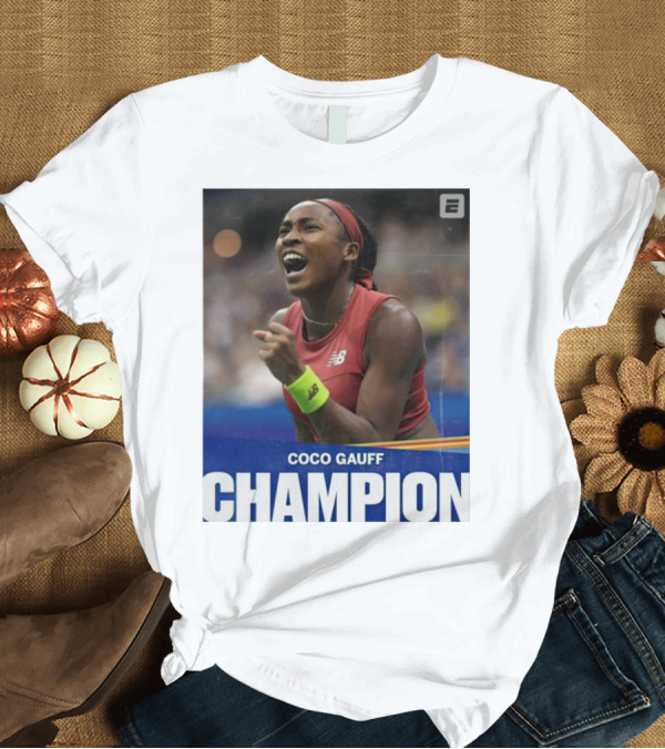 T-Shirt: Coco Gauff Champion ESPN Tennis Icon Determination T-Shirt Coco Gauff Champion ESPN Tennis Icon Determination T-Shirt