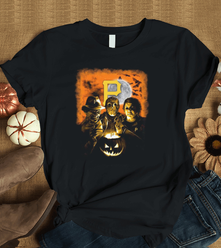 Freddy Krueger Jason Voorhees Michael Myers Pittsburgh Pirates Halloween Horror Mashup T-Shirt
