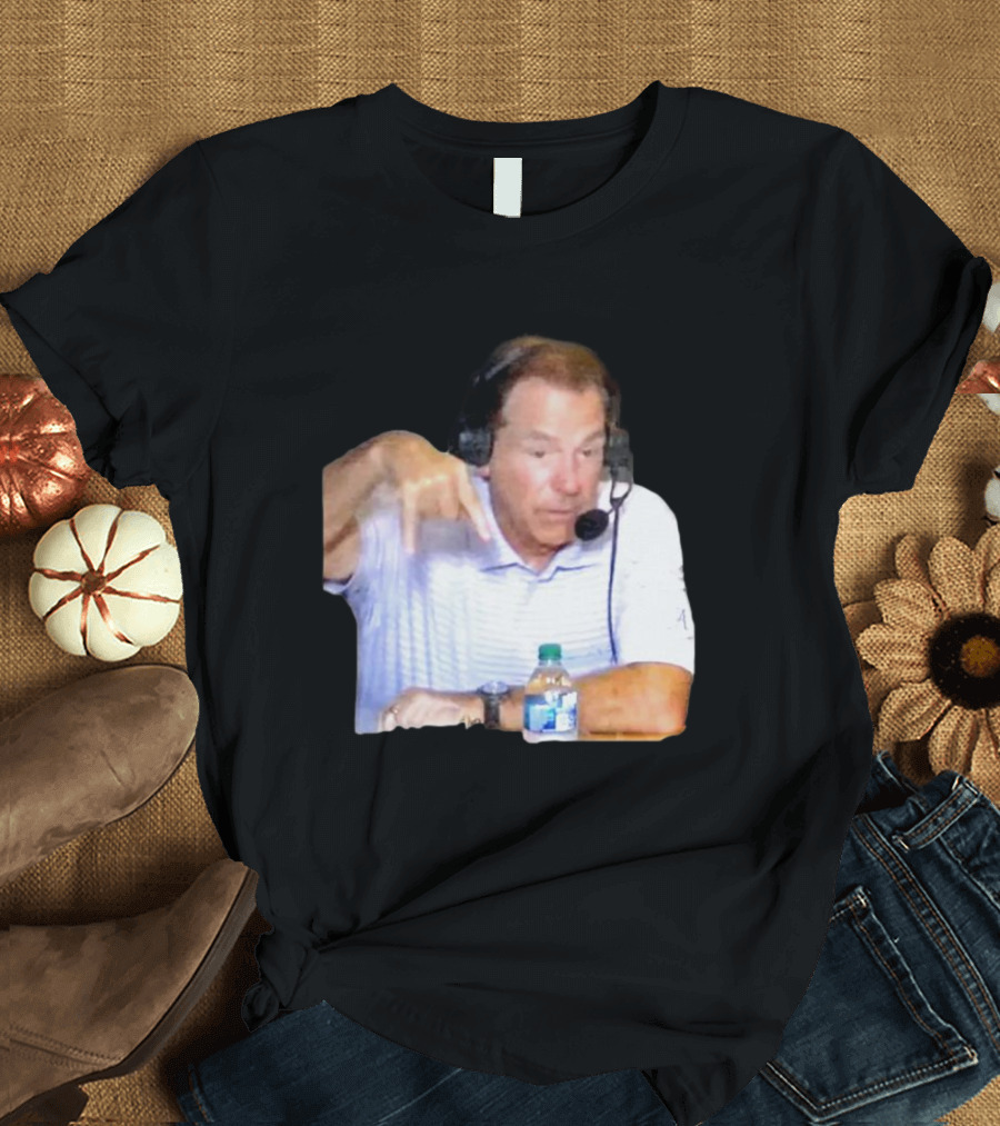 Nick Saban Horns Down Gesture Football Coach Iconic Moment T-Shirt