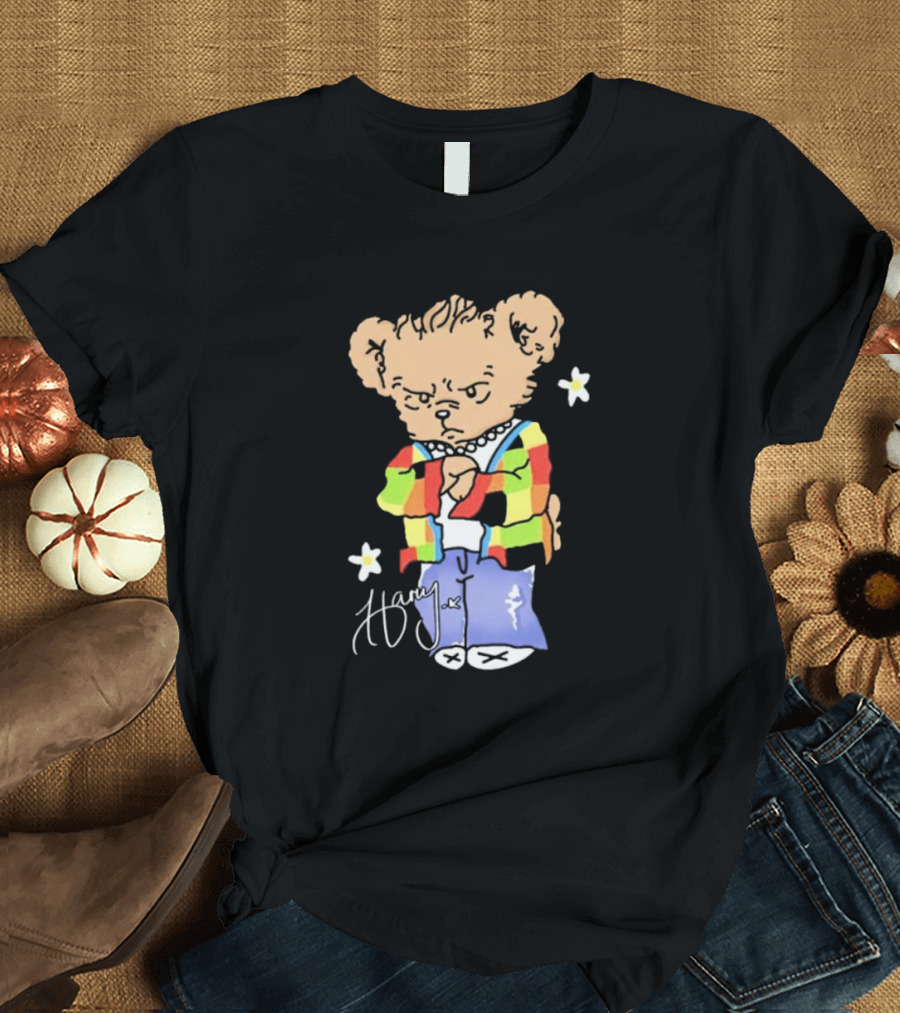 Teddy Bear Harry with Colorful Jacket and Signature T-Shirt