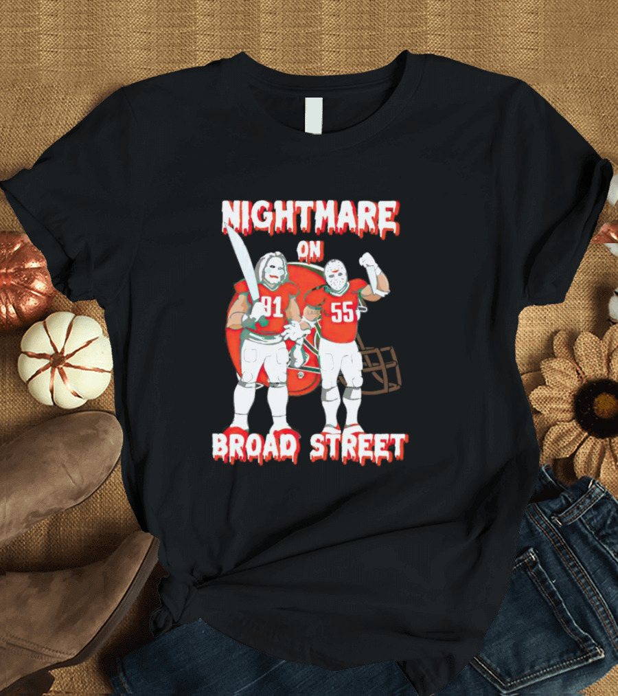 Nightmare on Broad Street Cleveland Browns Halloween Football Players T-Shirt