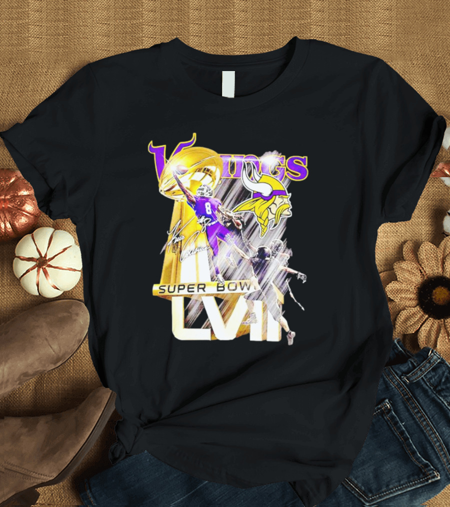 Vikings Super Bowl LVII Kirk Cousins Signature T-Shirt