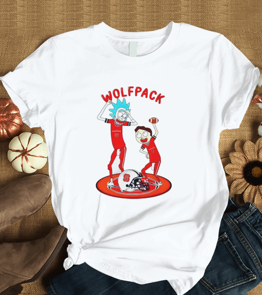 NC State Wolfpack Rick and Morty Football Dance Party T-Shirt
