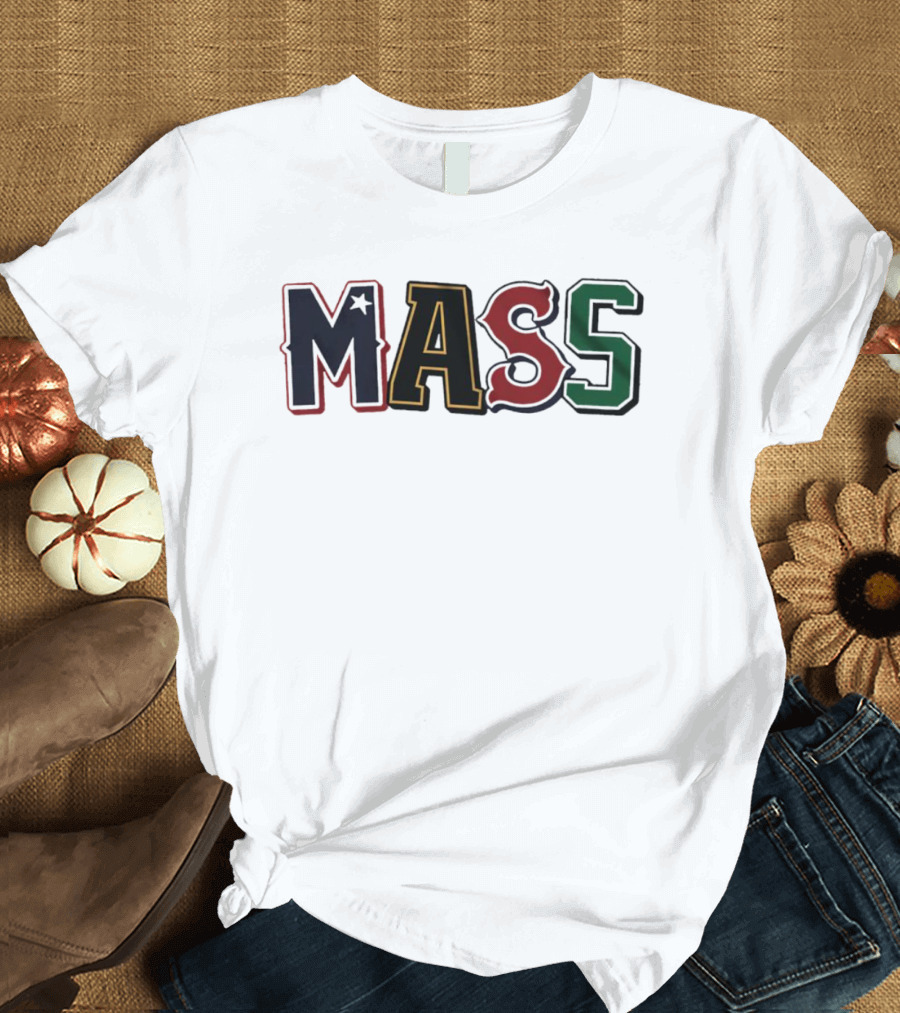 Mass Letter Logo in Multiple Colors T-Shirt