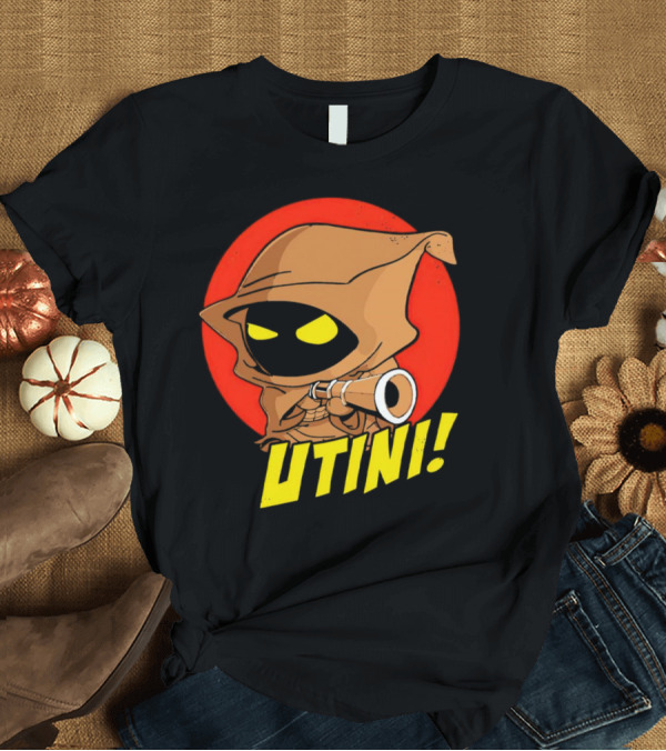 T-Shirt: Jawa Star Wars Utini Character with Hood and Yellow Eyes T-Shirt Jawa Star Wars Utini Character with Hood and Yellow Eyes T-Shirt