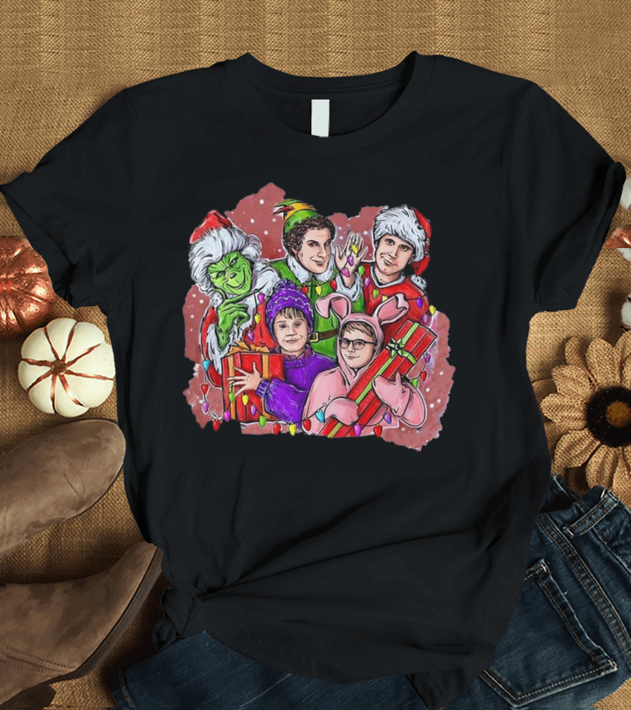 Ralphie Buddy Griswold Hobbs Christmas Movie Characters T-Shirt