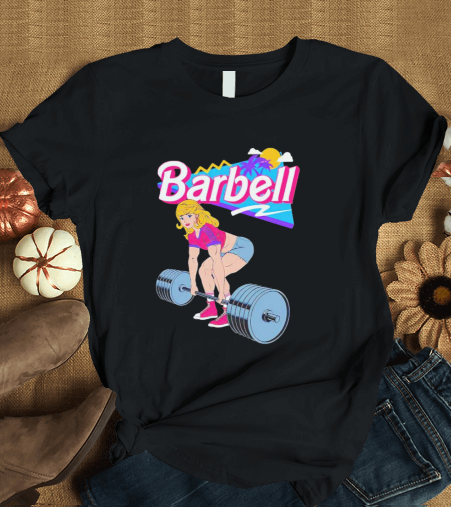 Barbie Barbell Gymer Retro Fitness T-Shirt