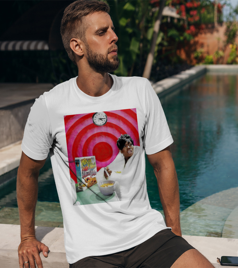 Missy Elliott Flav•O•Fleks Cereal With Red Spiral Clock Background T-Shirt