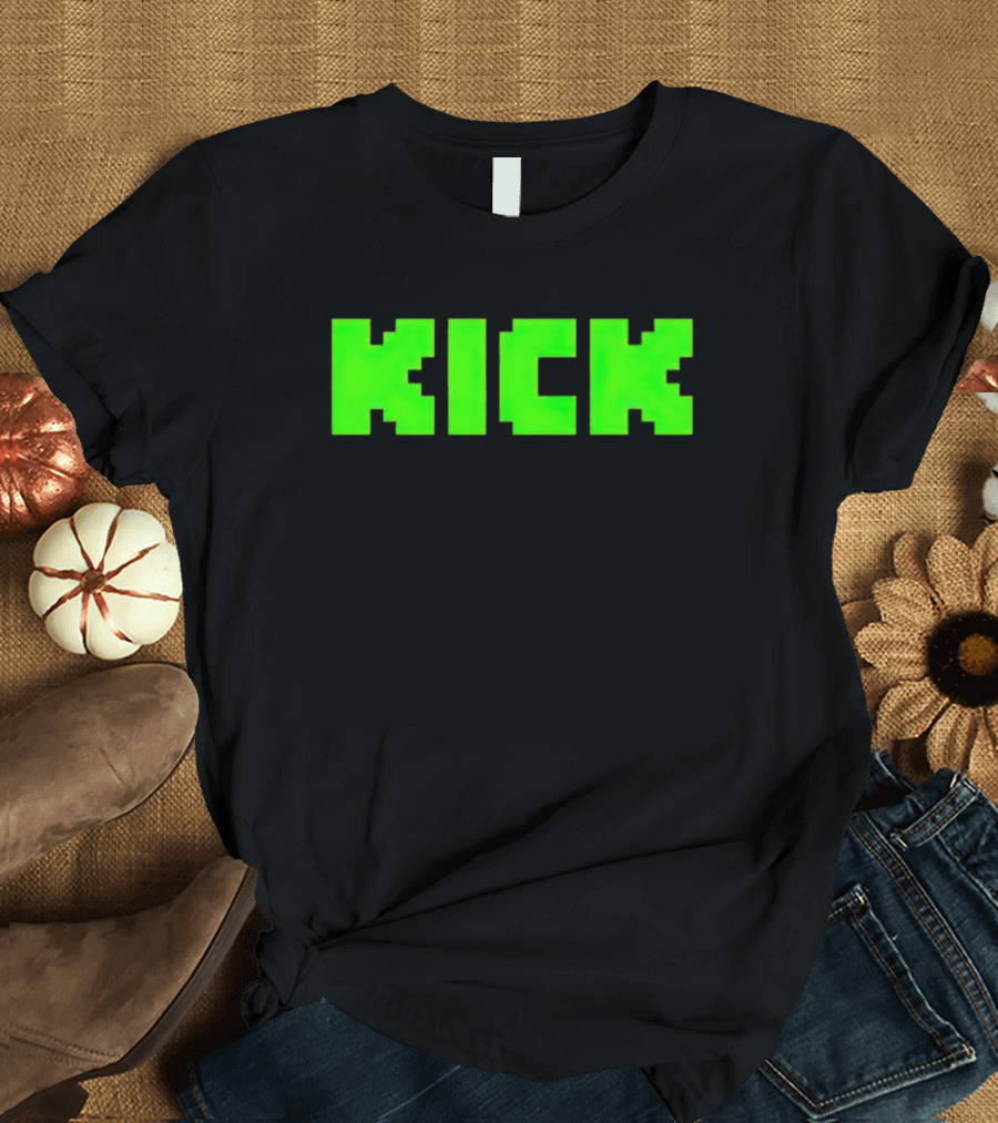 Kick Green Logo Pixel T-Shirt