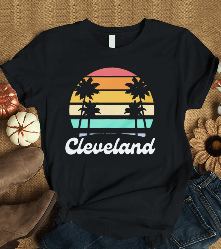 Cleveland Vintage Sunset with Palm Trees T-Shirt
