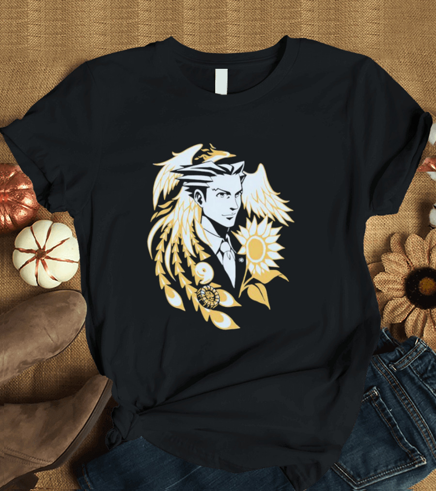 Phoenix Wright Sunflower Justice Attorney Wings Art Nouveau T-Shirt