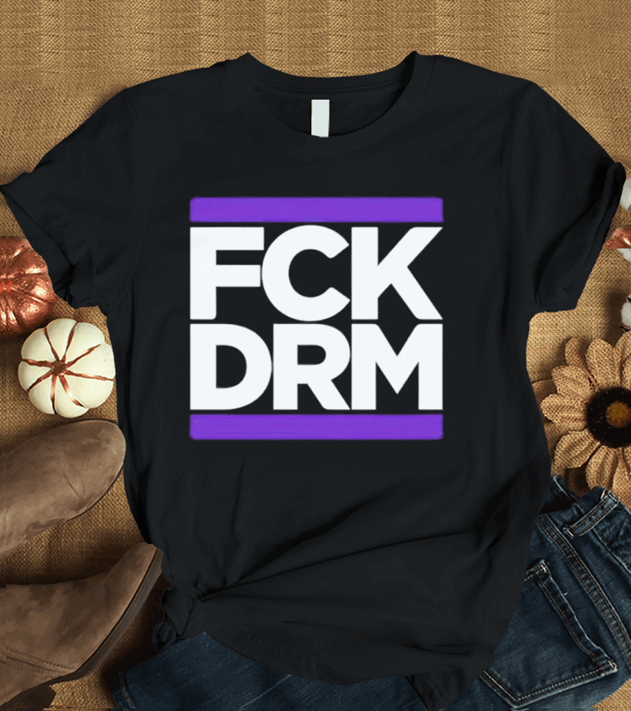 FCK DRM White Text on Purple T-Shirt