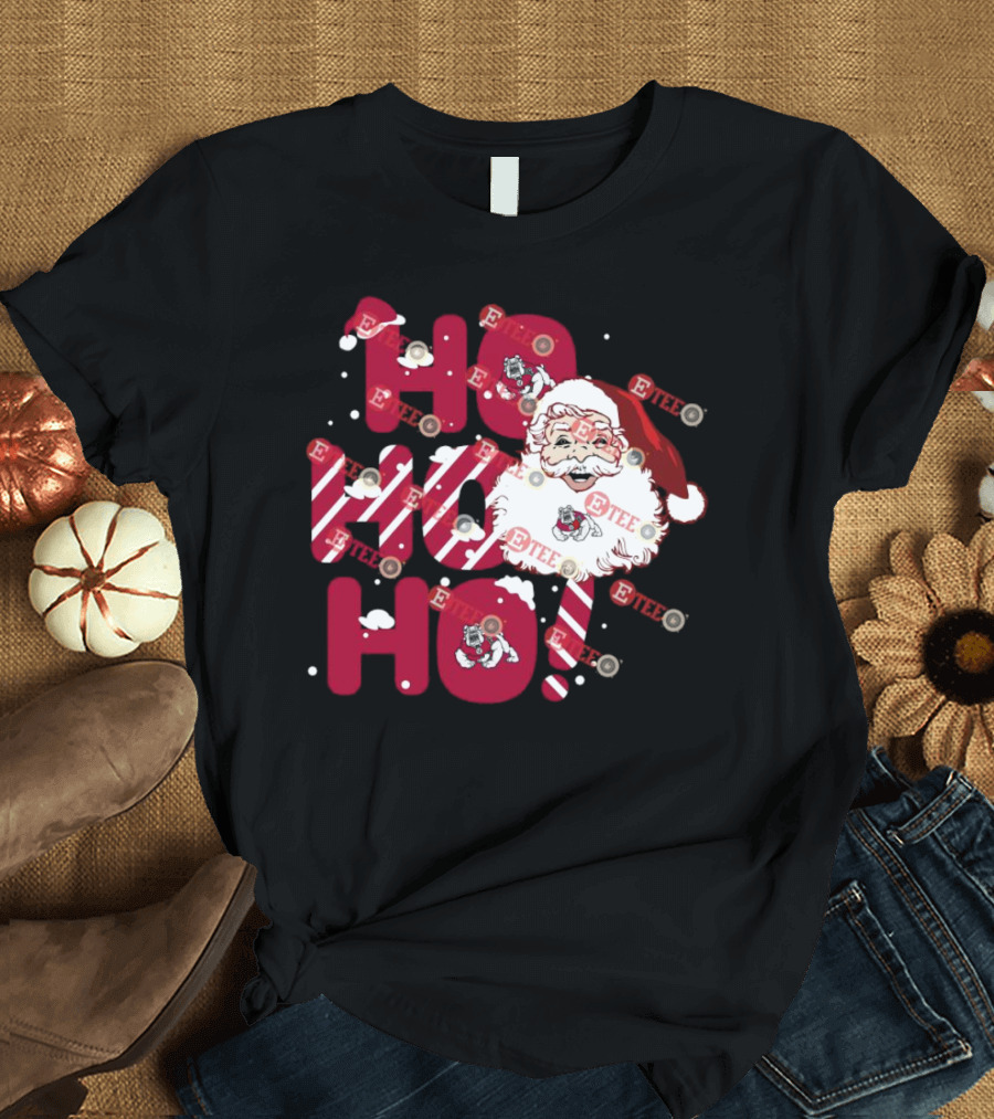 Fresno State Bulldogs Santa Claus Christmas Ho Ho Ho T-Shirt
