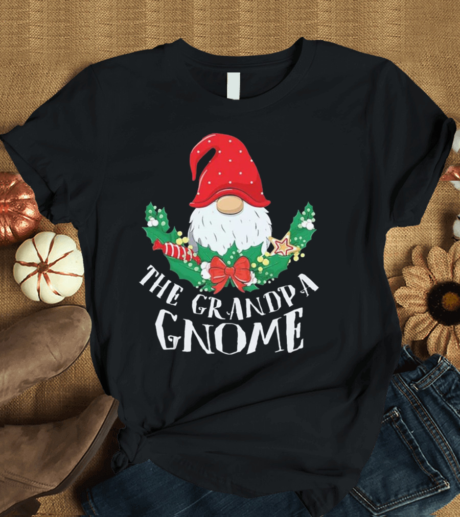 The Grandpa Gnome Funny Matching Family Christmas Party T-Shirt