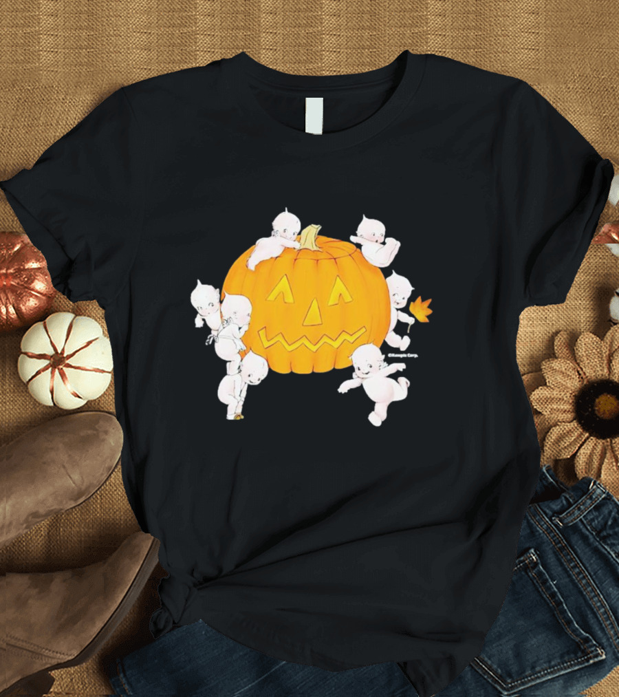 Just Peachy Halloween Kewpie Pumpkin Jack-O'-Lantern Playful Spirits T-Shirt