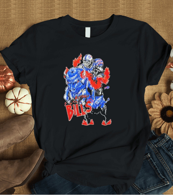 T-Shirt: Warren Lotas Buffalo Bills Colorful Flames Football Buffalo T-Shirt Warren Lotas Buffalo Bills Colorful Flames Football Buffalo T-Shirt