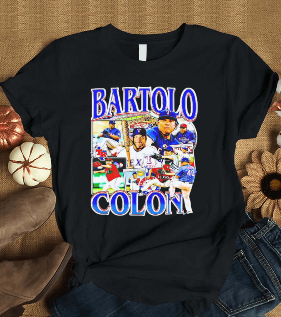 BARTOLO COLÓN Texas Rangers Pitching Action Collage T-Shirt