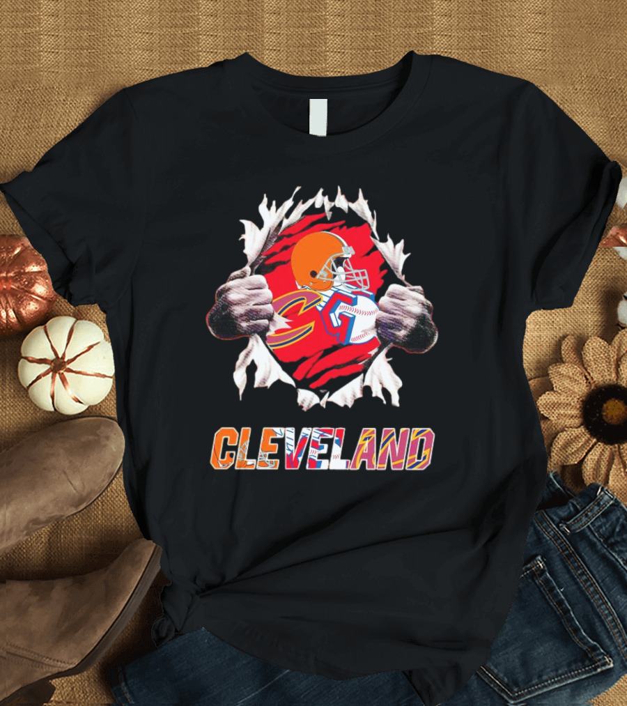 Cleveland Browns Cavaliers Guardians Sports Passion T-Shirt