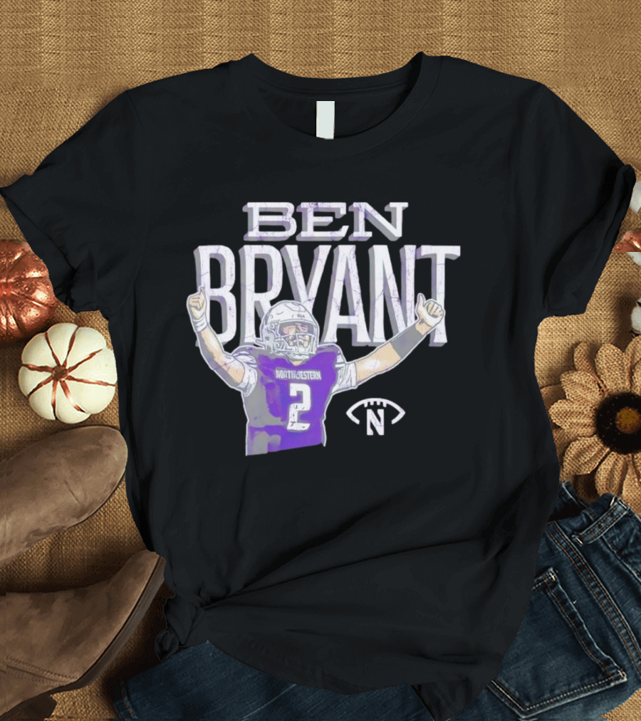 Ben Bryant Northwestern Football Player Number 2 Victory Pose T-Shirt