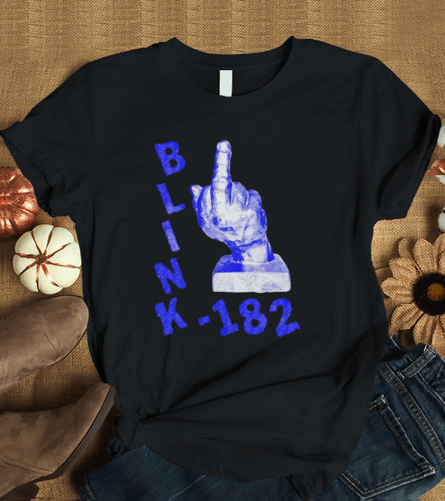 BLINK 182 Middle Finger Statue Gesture T-Shirt